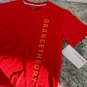 Orangetheory Vibrant Red Tee with Gold Accents